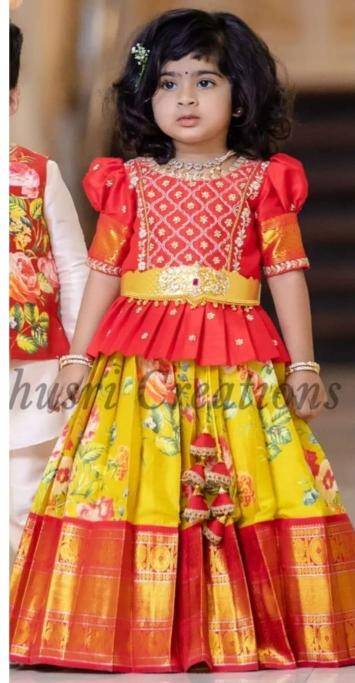 NEW LAUNCING KIDS LEHENGA CHOLI lichi silk Customized kids wear manufacturer Delhi